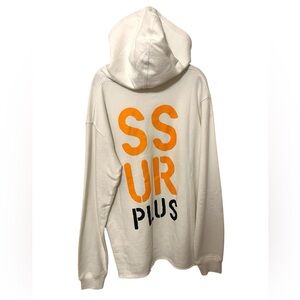 SSUR Plus White Orange & black Hoodie Men Large